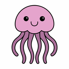 a cute, smiling jellyfish with soft, pastel-colored tentacles.