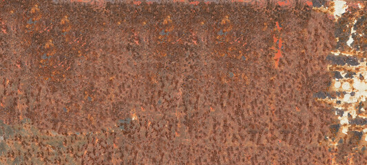 Rust on the iron door for the background. old peeling paint on rusty gates.