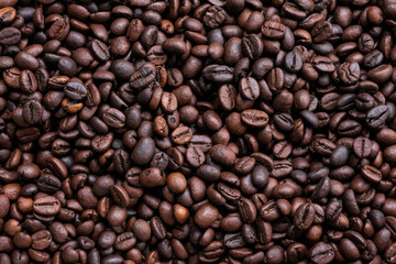 Roasted coffee beans for background