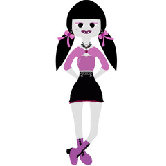 girl in pink dress monter