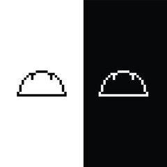 pixel hard hat icon. Vector pixel art hardhat working helmet 8 bit logo for game