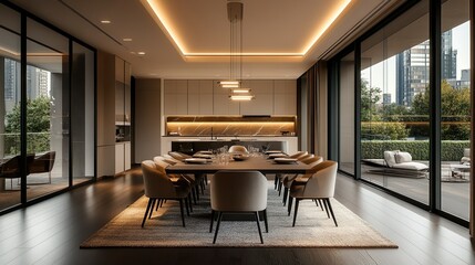 Sophisticated dining room showcasing elegant pictures of wooden dining table picture