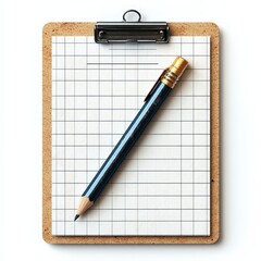 Ready to Jot: A pristine graph paper pad awaits inspiration, a sleek mechanical pencil poised to capture every idea. 