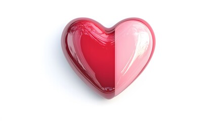 Fototapeta premium Red and Pink Glossy Heart Shape Rendering