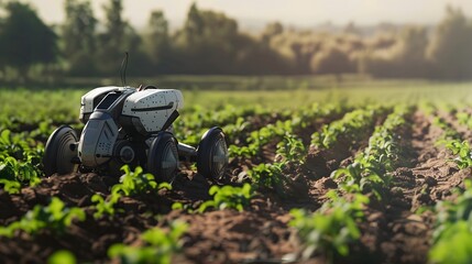 Robot Farmer: An autonomous robot tending to crops in a field, using precision agriculture techniques. 
