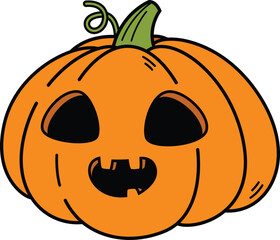 Cartoon carved pumpkin vector illustration