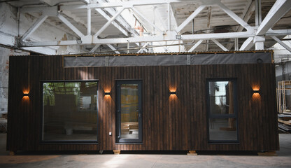 Workshop for the production of wooden modular houses