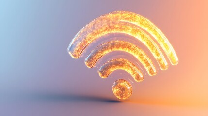 Obraz premium Golden Wifi Symbol Abstract Technology Background