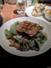 beef steak with salad