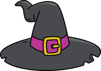 Cartoon witch hat vector illustration