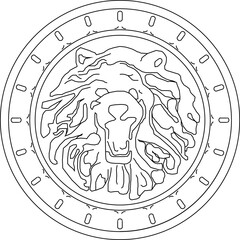 sketch vector illustration silhouette design icon logo symbol animal lion classic vintage