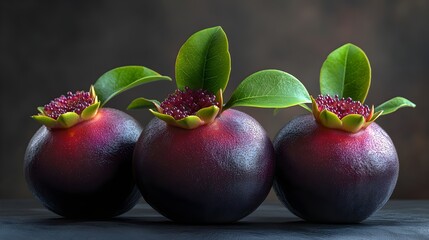 Obraz premium Detailed High-Resolution Image of a Mangosteen, Perfect for Food Art and Photography