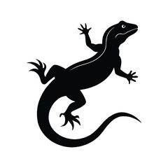 Fototapeta premium lizard vector silhouette without background