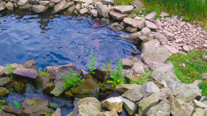 water and stones