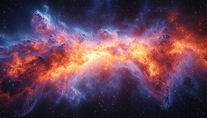 Fototapeta premium Glowing star field in dark galaxy night sky generated by AI