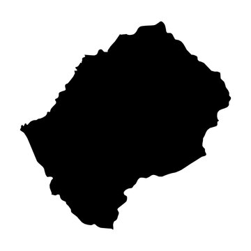 recommend clip art: Silhouette of a Lesotho Country land Map