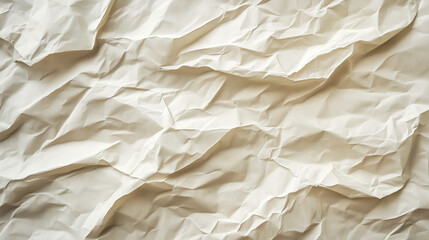 Obraz premium Crumpled paper texture with light beige tones for design background. A detailed image of crumpled paper with soft, light beige tones. This texture can be used as a background for design projects, addi