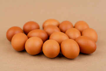 Fresh, clean, orange-shelled eggs are a nutritious and high-protein food for good health.
