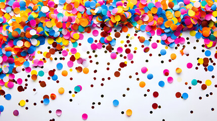 Bright multicolored confetti isolated on a white background ,Colorful confetti on white background
