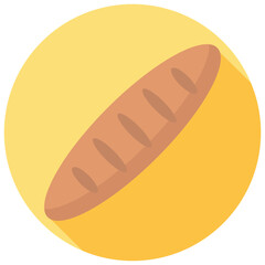 bread round flat vector icon