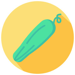 cucumber round flat vector icon
