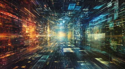 Interwoven streams of data: an interdimensional gateway for information analysis. Interdimensional Gateway. Illustration