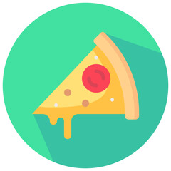 pizza round flat vector icon