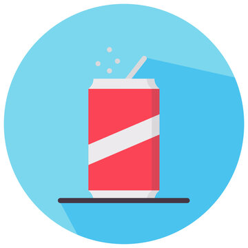 soda round flat vector icon