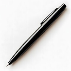 233. A sleek, modern black pen isolated on a clean white background