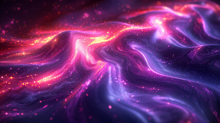 Obraz premium A 3D abstract element of twisted tubes filled with neon liquid, looping in complex patterns,