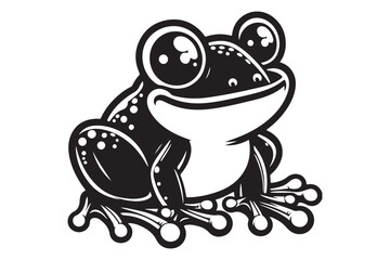 Frog Silhouette Icon Vector Drawing