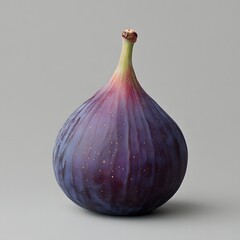 Fototapeta premium 201. A single ripe fig isolated on a clean gray background