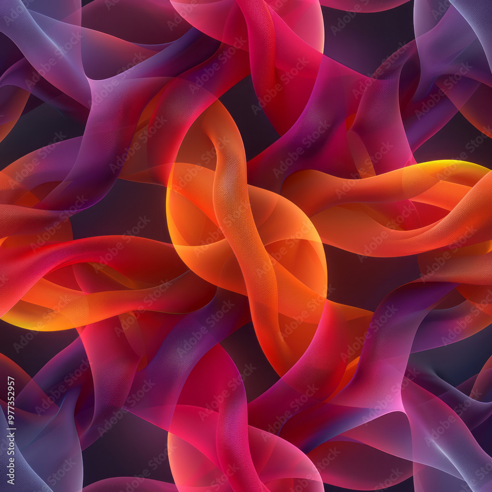 Aufkleber a geometric pattern of interlocking rings with soft gradient fills,