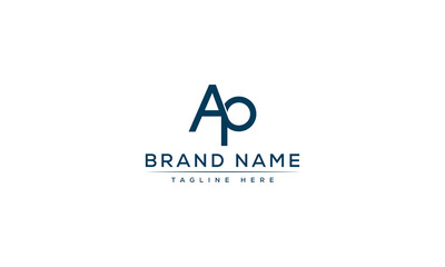 Logo design letter Ap . Elegant modern. Vector template.