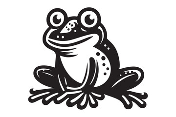 Black Silhouette of a Frog Vector Image