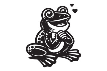 Minimalist Frog Silhouette Vector Art