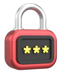3D security icon. Secure password. 3D illustration.