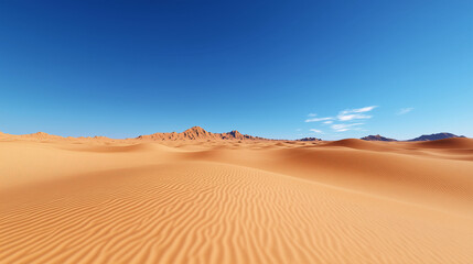 Desert Landscape with Sand Dunes and Blue Sky