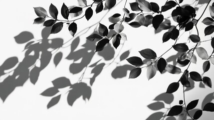leaves shadow overlay isolated branches leaves