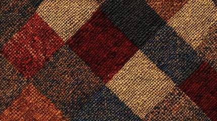 A seamless texture of handmade fabric with a rich, woven pattern in earthy tones, offering a warm and organic feel for rustic and traditional designs.
