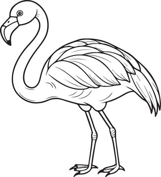 recommend clip art: flamingo line art vector