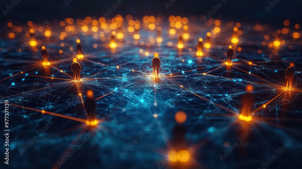 Aufkleber a group of people are connected to each other in a network