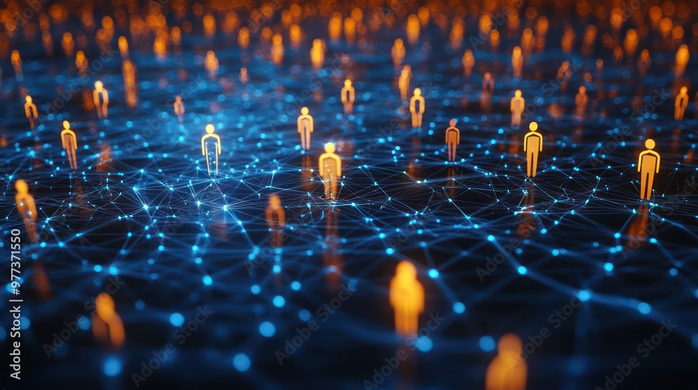 Poster a group of people are connected to each other in a network