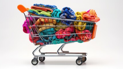 A single shopping item is placed on a clean and uncluttered white background. The item might be a fashionable piece of clothing with unique patterns or a stylish accessory. It could have interesting d