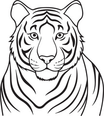 tiger line art vector