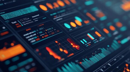 Obraz premium Scientific research UI, monochrome, vibrant data highlights, seamless access to research results