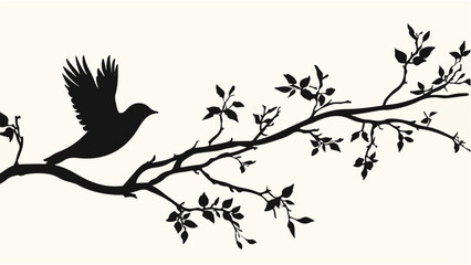 Set of black bird silhouettes. Vector elements for design.