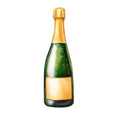 Festive Champagne Bottle Celebration Sparkling Wine Transparent Background
