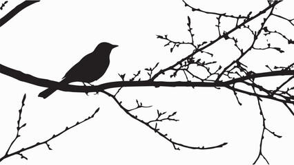 Set of black bird silhouettes. Vector elements for design.