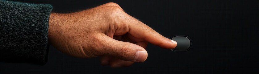 Fingers tapping a Confirm Vote button on an electronic voting machine, final decision, digital participation